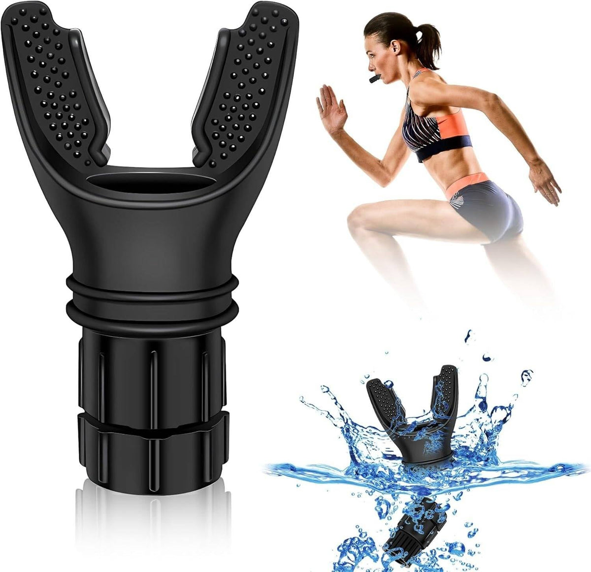 Belro Lung Fitness Breathing Trainer worn by a man, designed to improve lung capacity and respiratory strength.