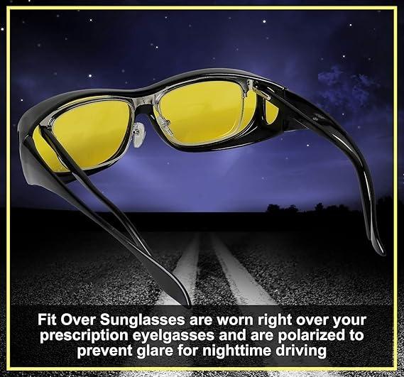 Belro night vision driving glasses with clear lenses designed for enhanced visibility during nighttime driving.