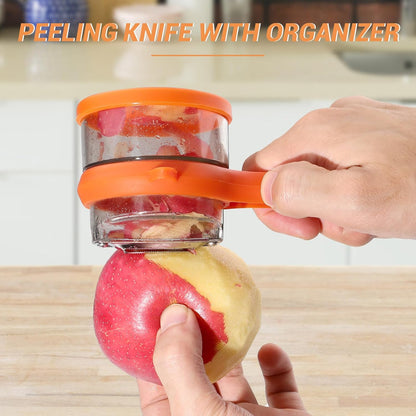 Belro Apple Skin Vegetable Peeler in black with stainless steel blade, compact kitchen gadget for peeling fruits and vegetables
