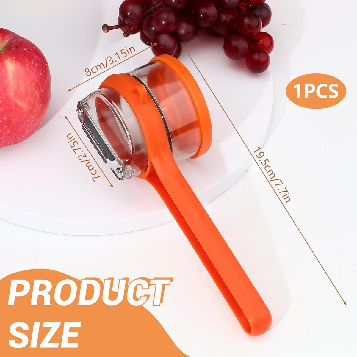 Belro Apple Skin Vegetable Peeler shown with stainless steel blade and ergonomic handle for easy peeling.