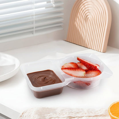 Set of 20 DecorsDeluxe Bento Lunch Boxes with two-compartment snack containers, ideal for convenient meal portions and storage.