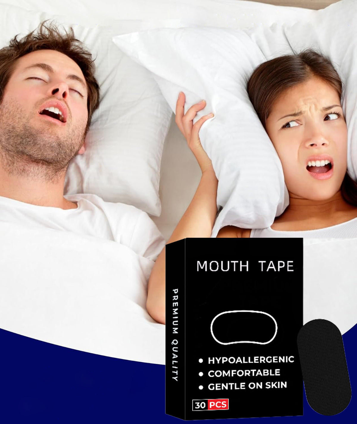 Belro anti snoring patch on the nose for improved breathing and sleep aid, designed to reduce snoring and enhance airflow.