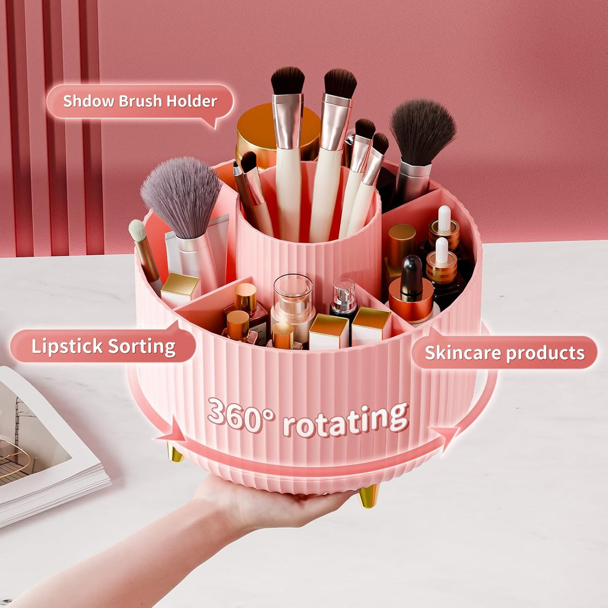 Belro cosmetic organizer bag with multiple compartments, ideal for travel and storing beauty essentials.