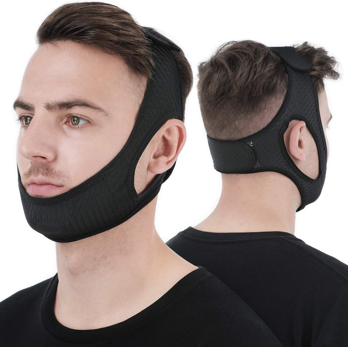 Belro anti snoring chin strap for sleep apnea, adjustable sleep aid device supporting healthy breathing during sleep