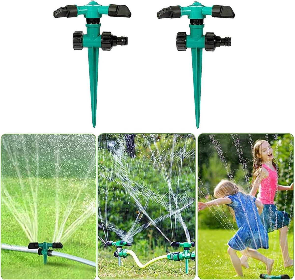 Belro garden sprinkler system set with five adjustable sprinklers for outdoor watering and lawn irrigation.