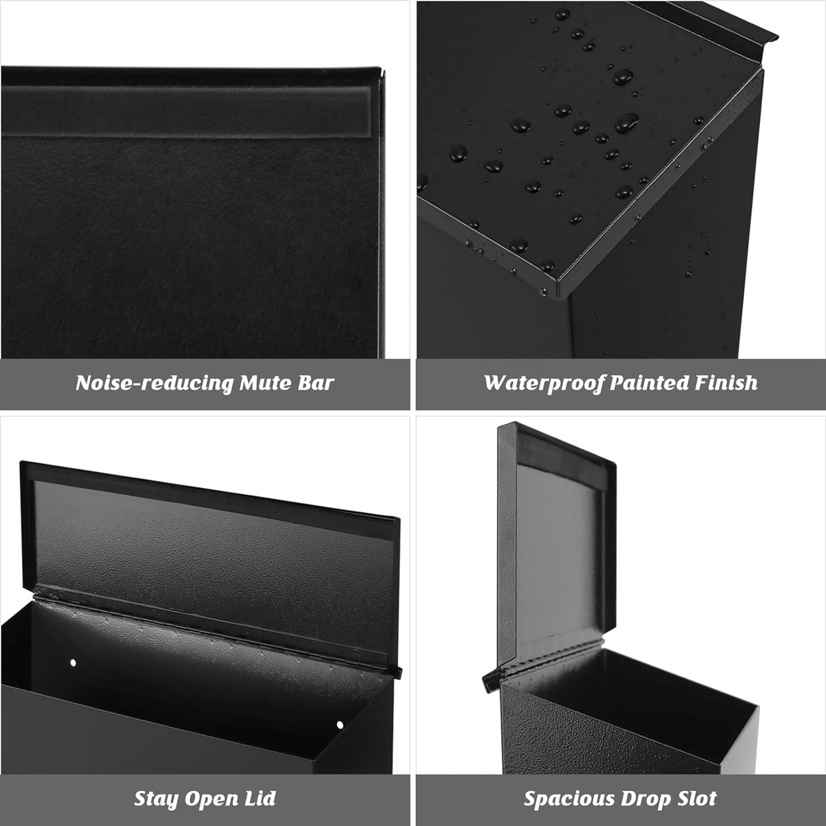 Large capacity wall-mount mailbox by Belro, suitable for home and garden decor, with a sturdy metal design and secure lock.
