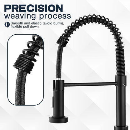 Belro single-hole kitchen faucet with pull-down sprayer, chrome finish, modern design, ideal for kitchen sinks.