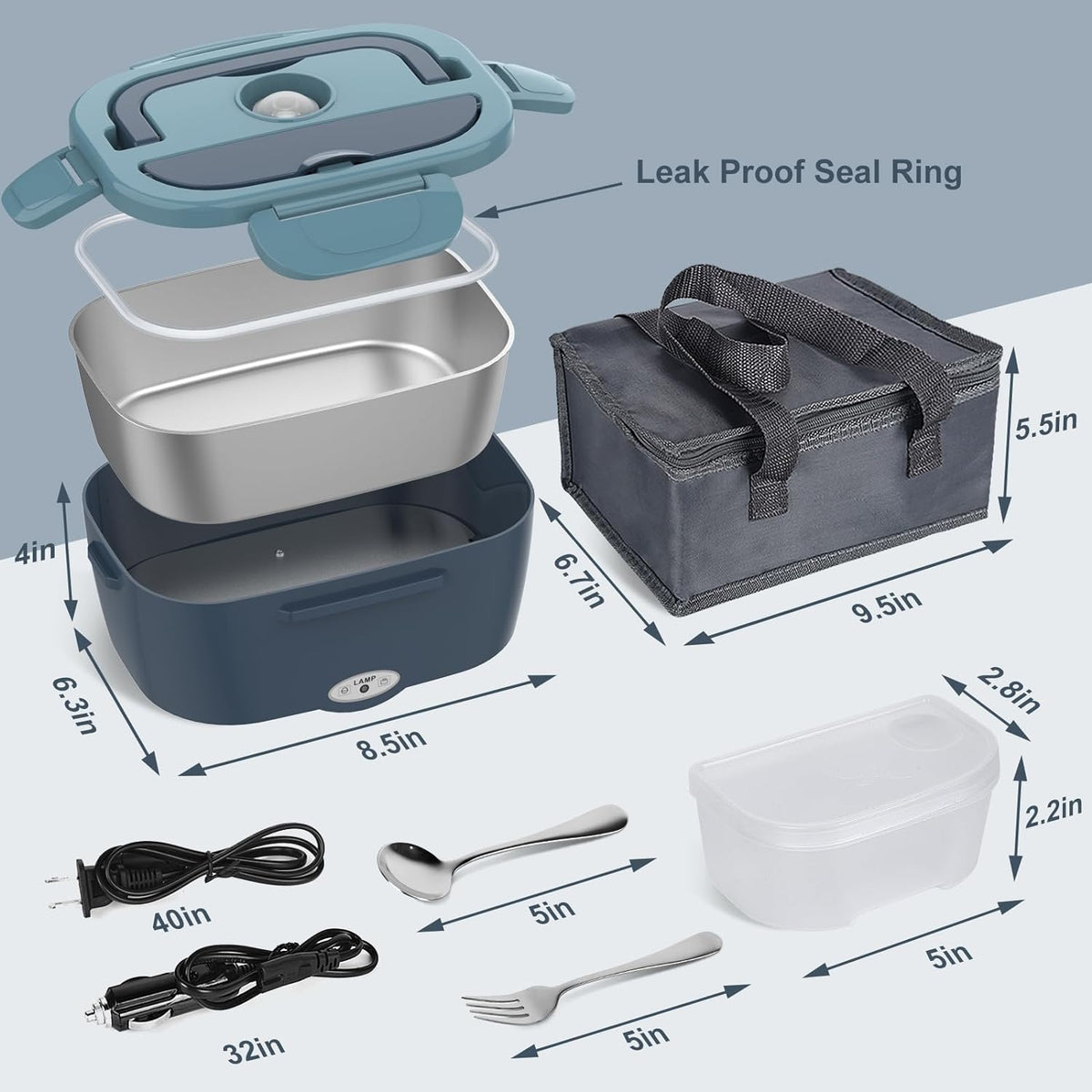 Belro electric lunch box inside a lunch bag, portable food warmer for convenient on-the-go meals