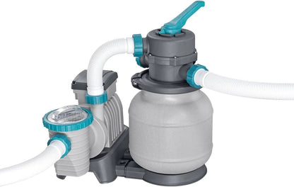 Casavibeo Bestway APX 365 18-foot round above ground swimming pool with pump and ladder, shown filled with clear water.