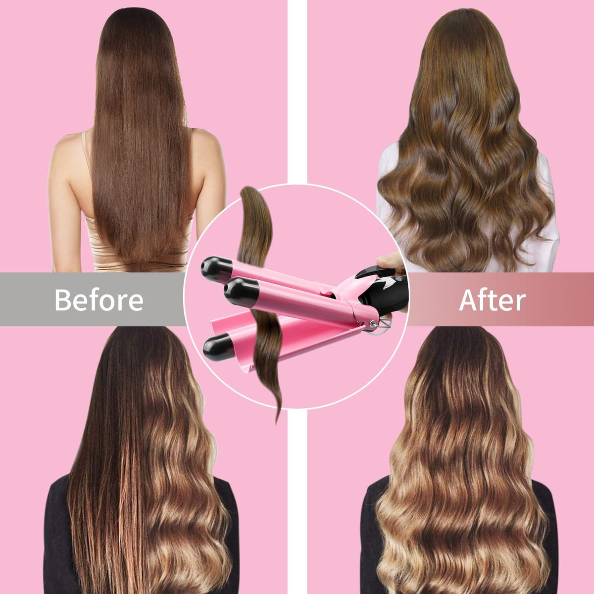 Belro curling iron hair waver for creating beachy waves and curls, featuring a ceramic barrel for smooth styling.