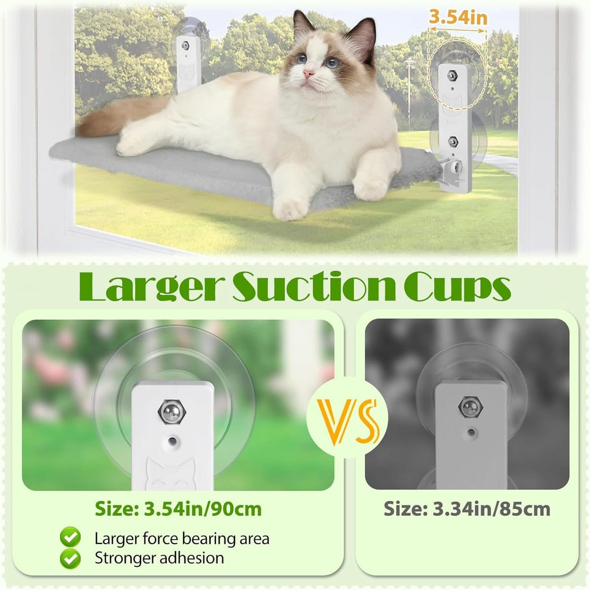 Belro cat hammock window perch with soft fabric and suction cups for easy attachment to a home and garden interior.