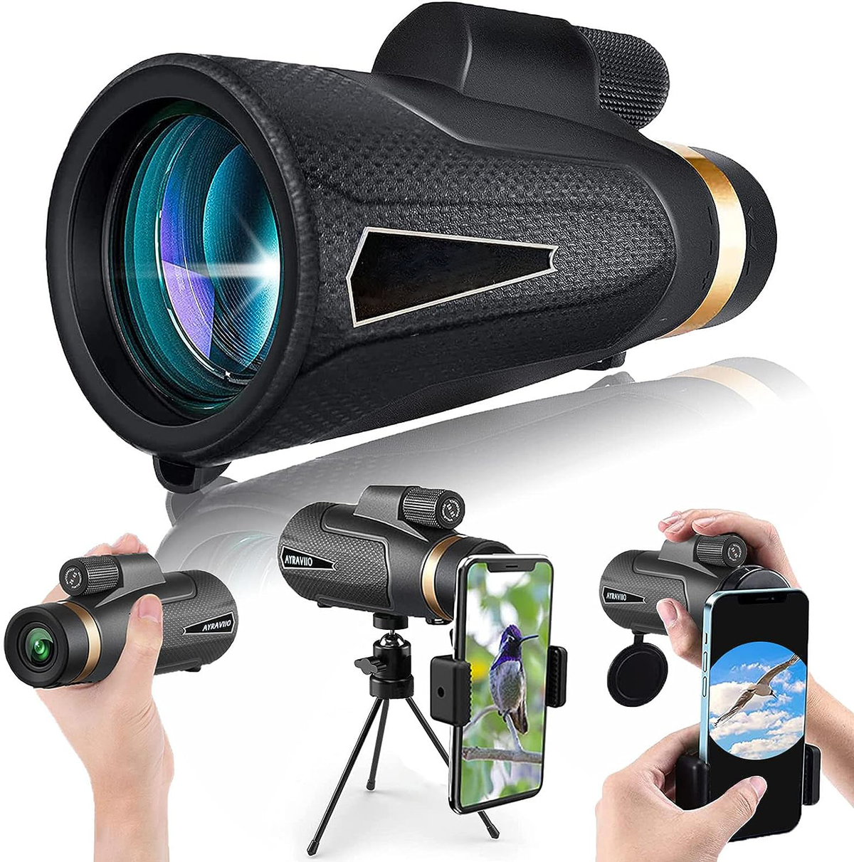 Belro monocular telescope with compact design, featuring adjustable eyepiece and lens for outdoor viewing and birdwatching.