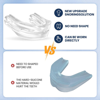 Belro anti-snoring sleep apnea mouthpiece guard for sleep aids, showing the dental device used to reduce snoring and improve breathing.