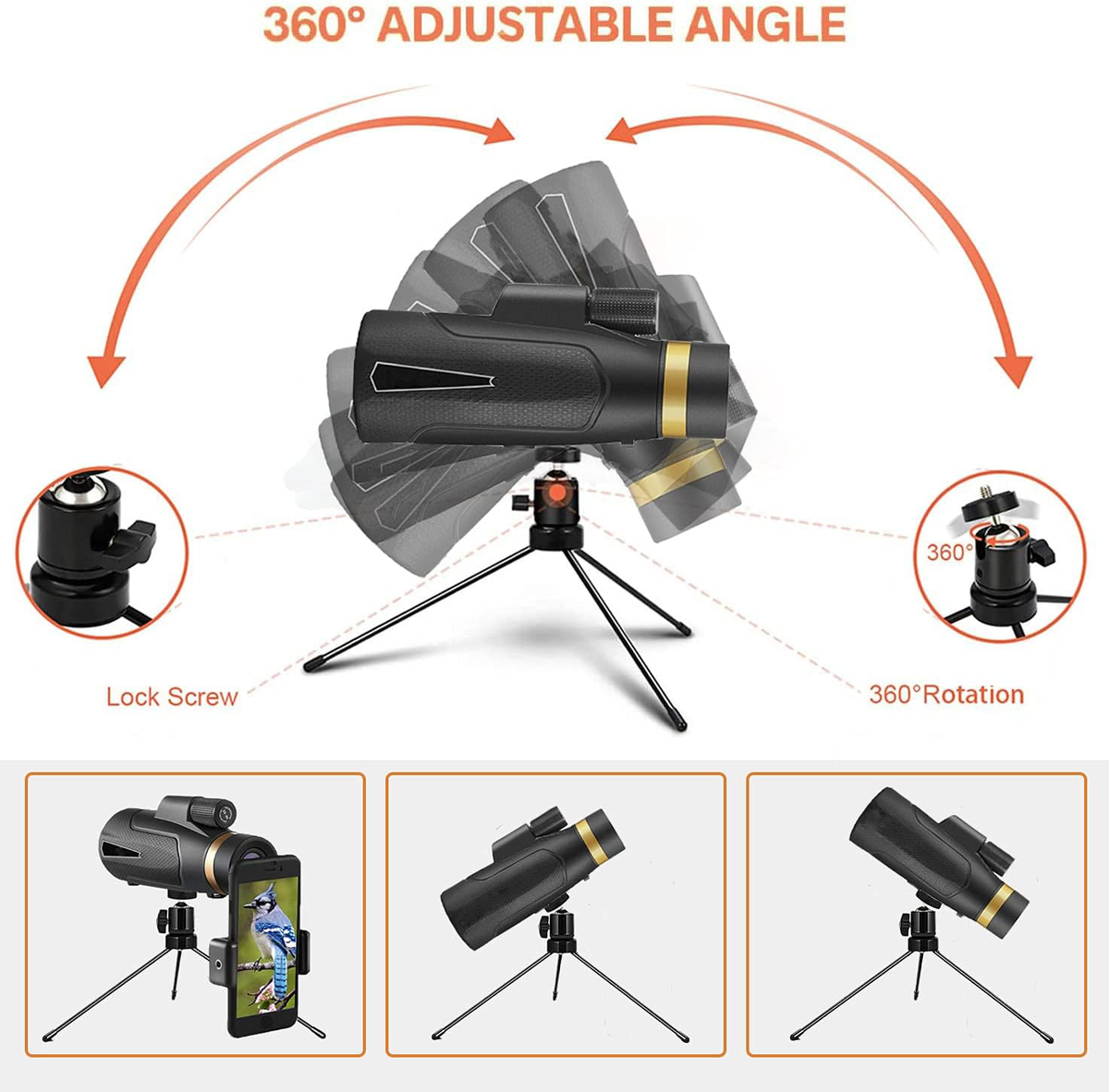 Belro monocular telescope with adjustable zoom and rubber armoring, ideal for outdoor and wildlife viewing.