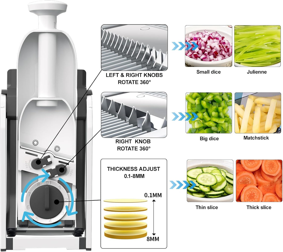Belro mandoline slicer for precise vegetable and fruit slicing, featuring adjustable blades and ergonomic design.