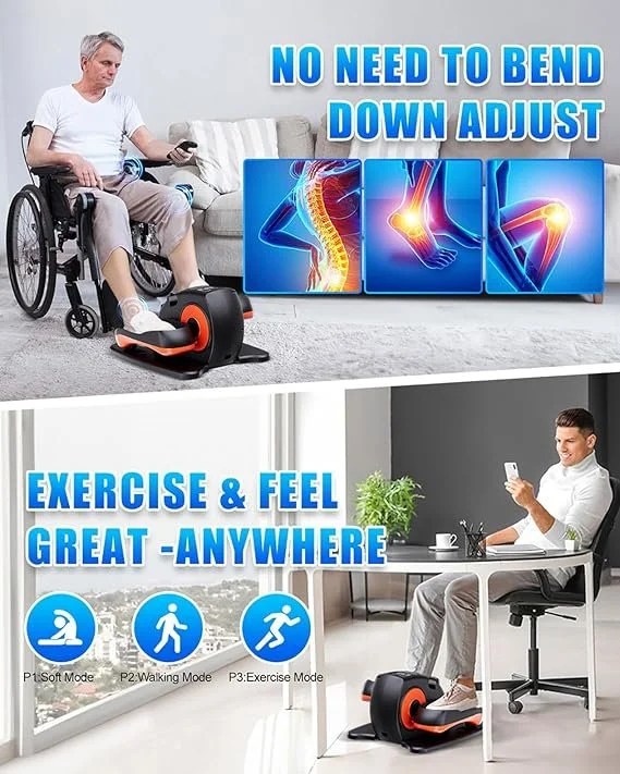 Casavibeo Putnen under desk elliptical machine with adjustable pedals, quiet seated leg exerciser, remote control, portable for seniors.