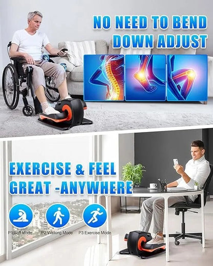 Casavibeo Putnen under desk elliptical machine with adjustable pedals, quiet seated leg exerciser, remote control, portable for seniors.