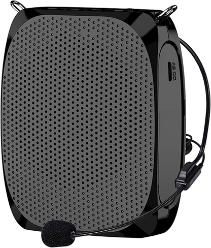 Belro personal voice amplifier for teachers and elderly, compact electronic audio device with microphone and adjustable volume.