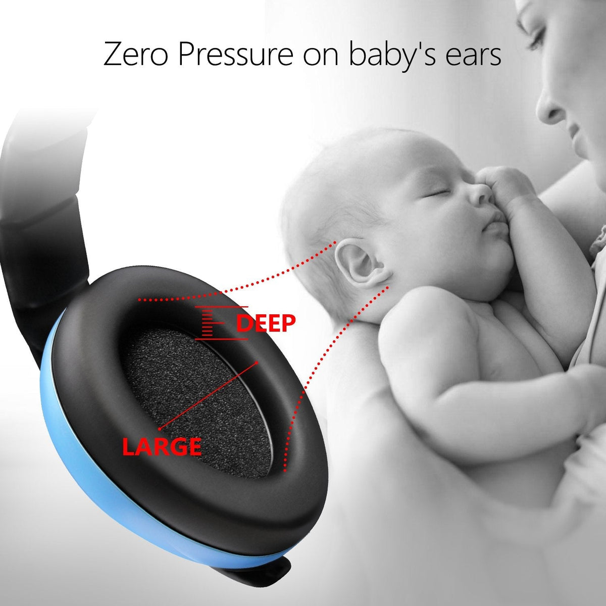 Belro baby ear protection muffs for kids, soft and comfortable noise-canceling ear muffs for infants and children.