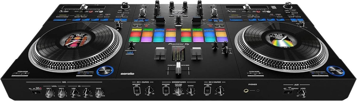 Casavibeo Pioneer DJ DDJ-REV7 DJ controller with jog wheels, mixer controls, and performance pads for professional DJ setup.