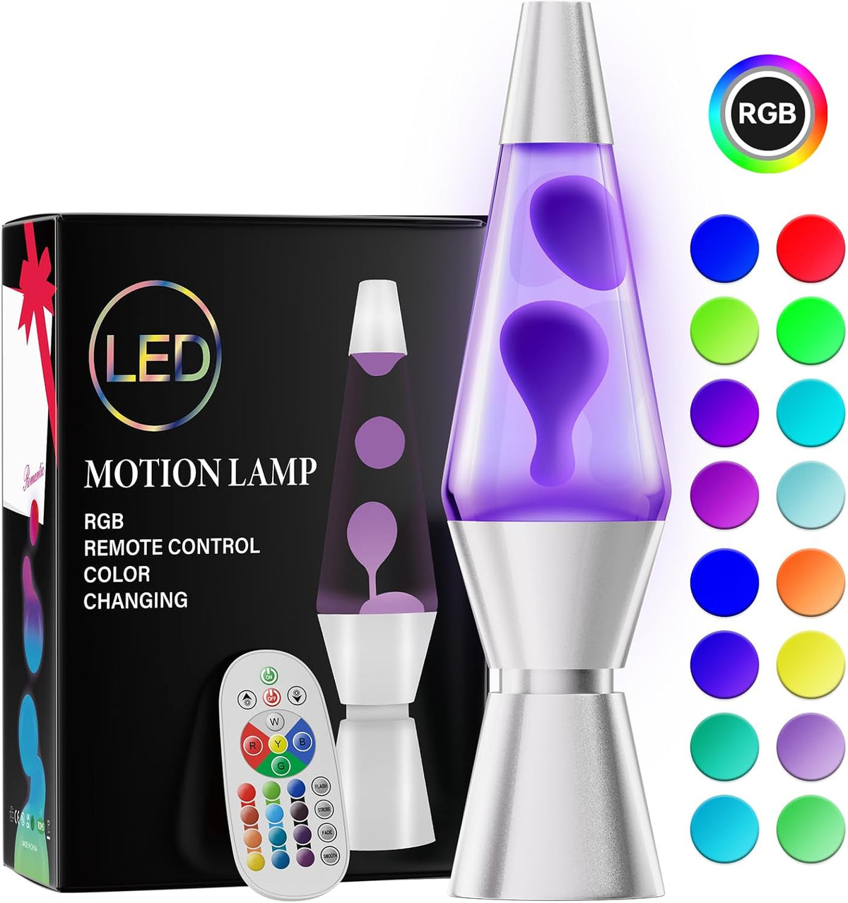 Belro lava lamp with colorful wax blobs flowing inside a glass globe, perfect for ambient lighting and decoration.