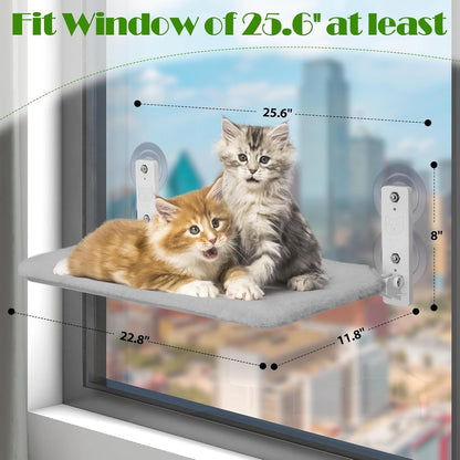 Belro cat hammock window perch mounted on a window, offering a cozy spot for cats to relax and enjoy the view.