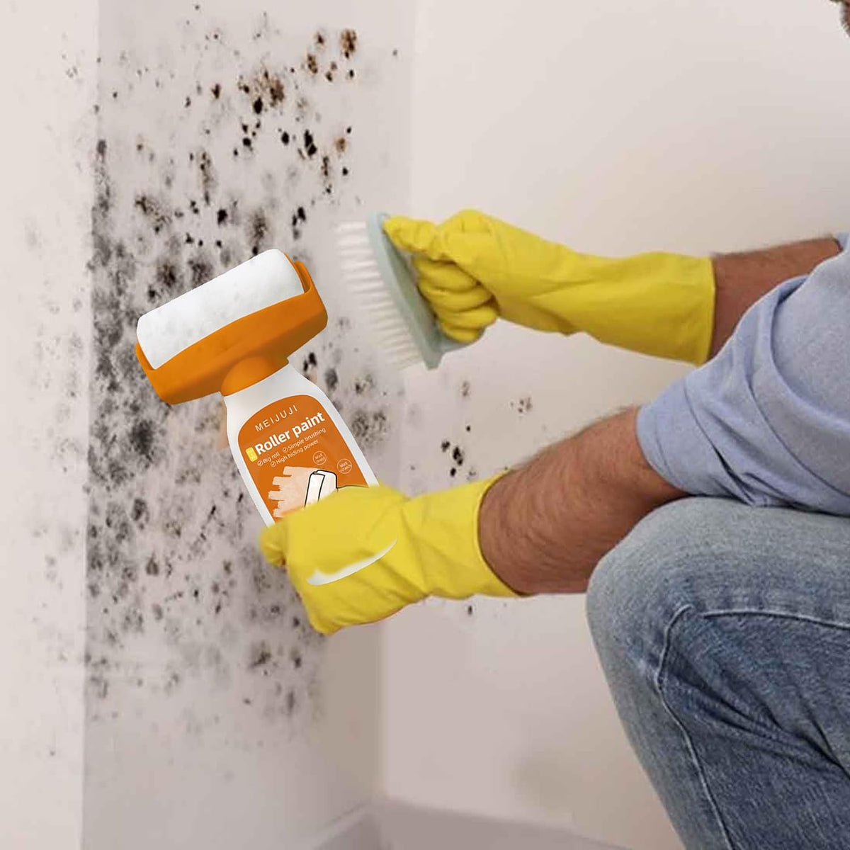 Belro wall repair roller paint brush, 500g, for smoothing and applying paint on walls in DIY painting projects