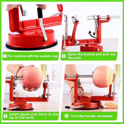Belro Apple Skin Peeler in use, showcasing its ergonomic handle and stainless steel blade for efficient fruit peeling.