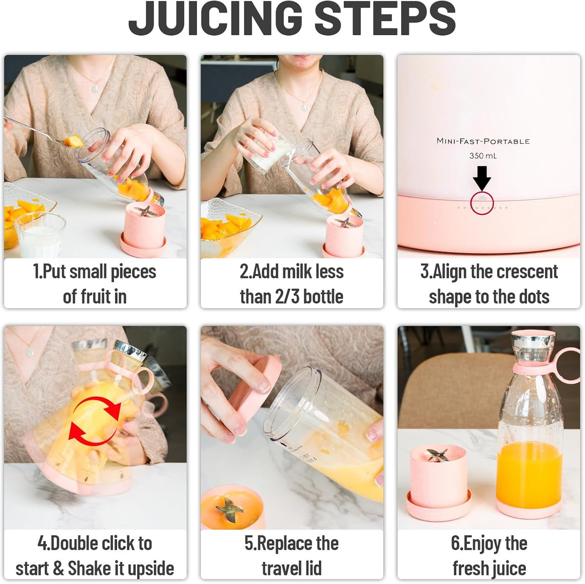 Belro portable electric juicer blender on kitchen countertop, compact and lightweight for easy blending of fruits and vegetables.