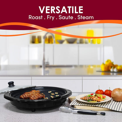 Belro smokeless electric tabletop grill with nonstick surface, compact electronic cooking appliance for indoor grilling