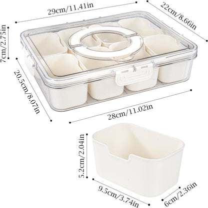 Belro 8-compartment divided serving tray with handles for food presentation and grocery storage.