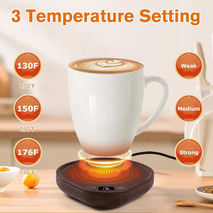 Belro coffee mug warmer set with electronic heating pad and control switch, ideal for keeping drinks warm at home or office.