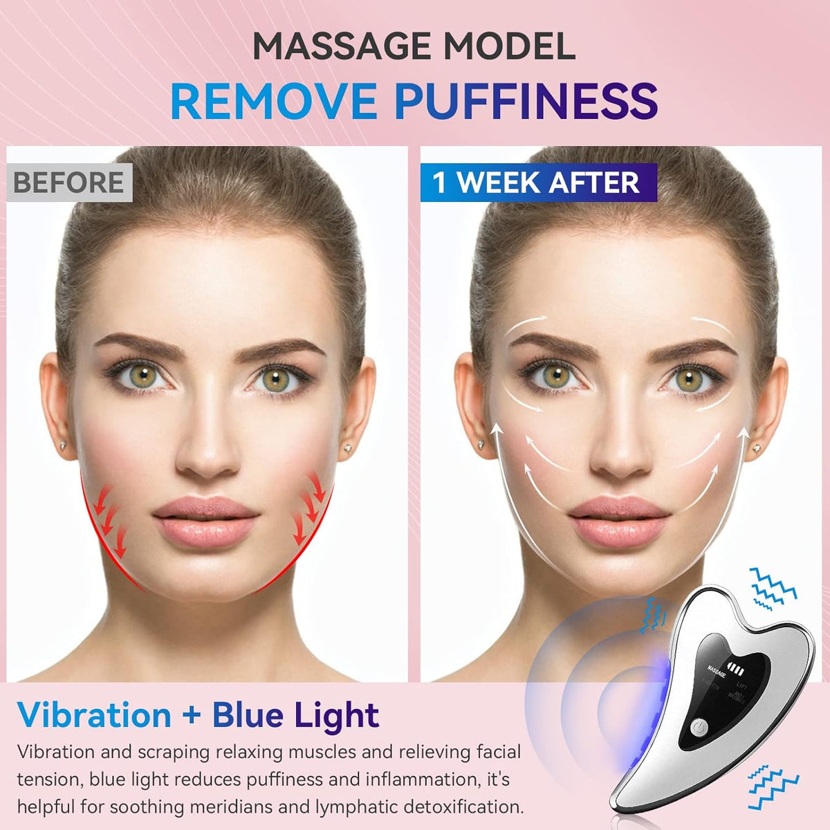 Belro Gua Sha Massager Tool in black, designed for facial and body massage, made of smooth, polished stone for skincare.