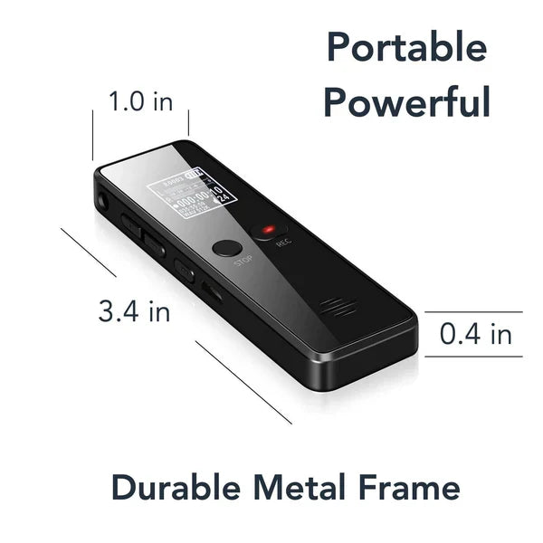 Belro professional digital voice recorder with built-in speaker, auto-saving files, compact electronic audio sound recorder.
