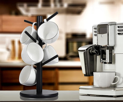 Belro cup mug holder tree for kitchen organization, with multiple hooks for hanging coffee mugs and kitchen utensils.