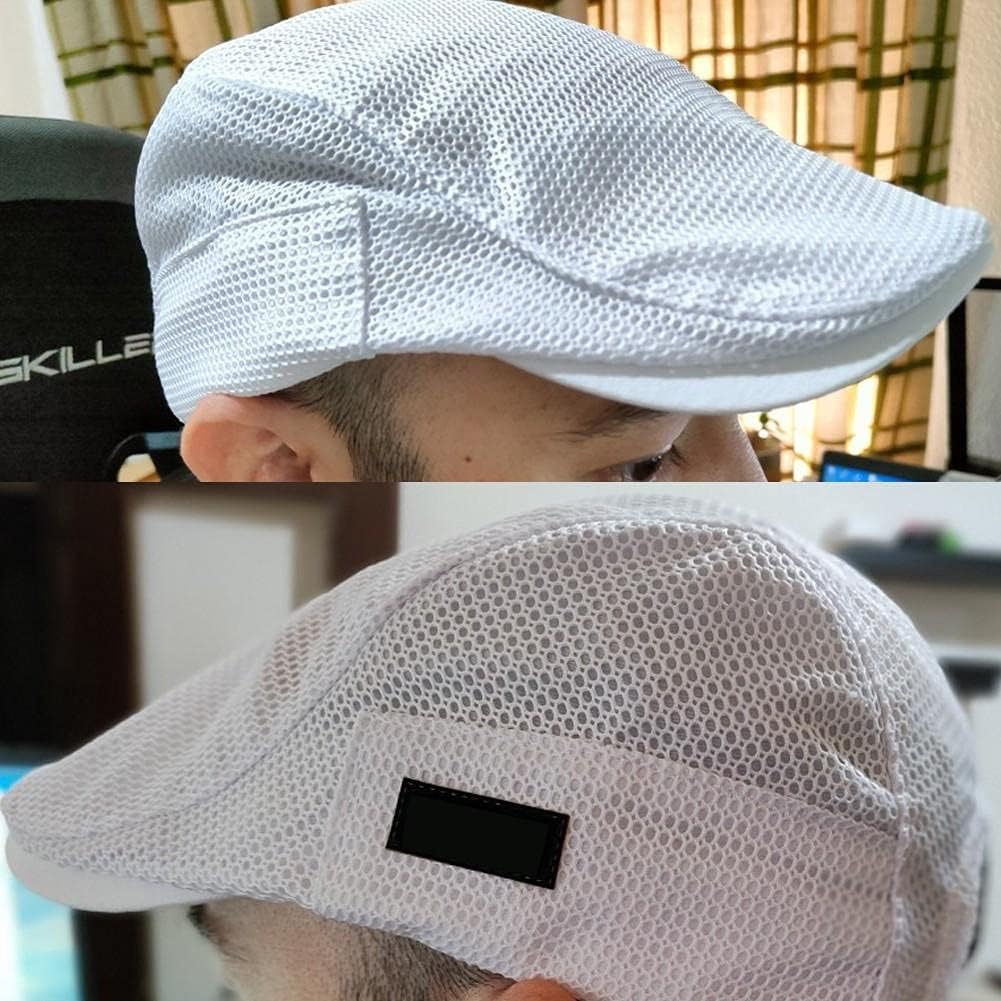 Men's flat cap by Mivoza Deutschland featuring mesh ventilation, breathable fabric, and adjustable fit for comfortable style.