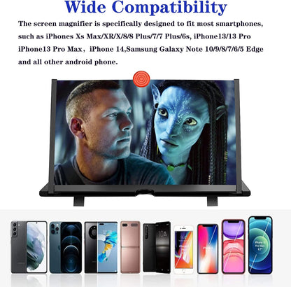 Belro 16-inch phone screen magnifier for movies, videos, and gaming, showing a clear, large display for enhanced viewing.