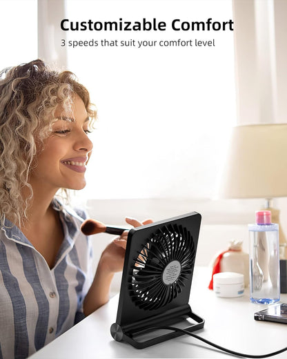 Belro ultra-quiet small desk fan with adjustable blades, compact design, and oscillating feature for home or office use.