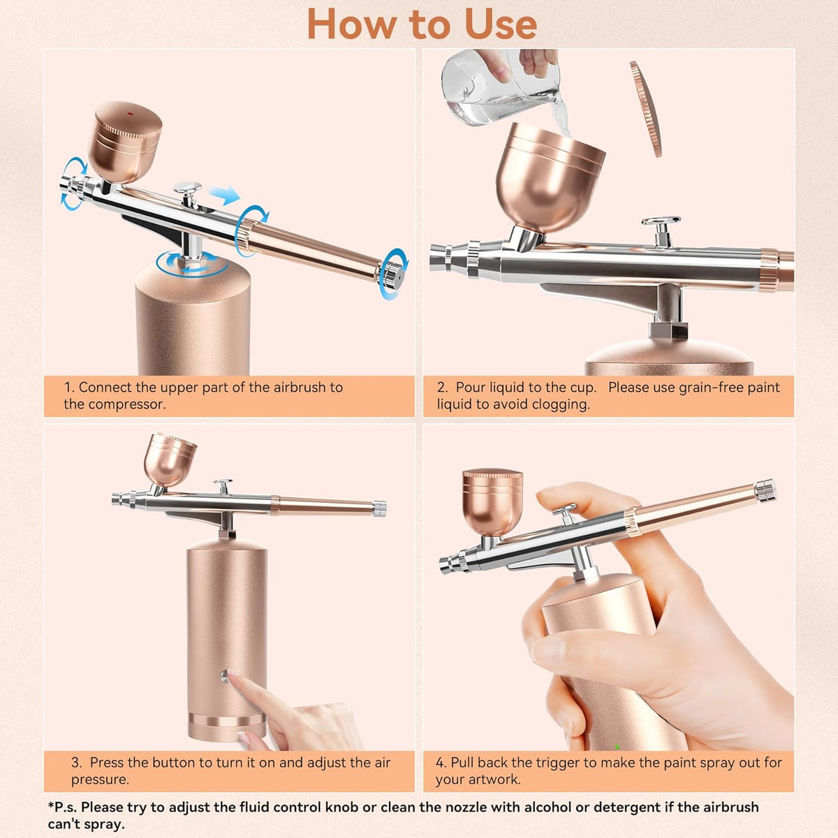 Belro cordless airbrush kit with spray gun and accessories, ideal for detailed painting and crafts.