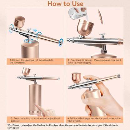 Belro cordless airbrush kit with spray gun and accessories, ideal for detailed painting and crafts.