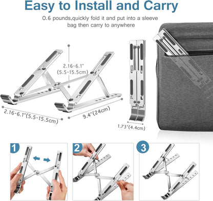 Belro foldable portable laptop stand for electronics and computers, adjustable and lightweight design for easy use.