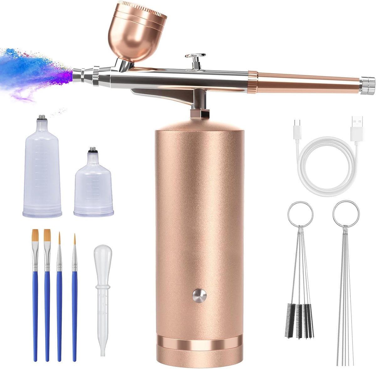 Belro cordless airbrush kit with handheld airbrush tool and accessories, ideal for detailed painting and cosmetic applications.