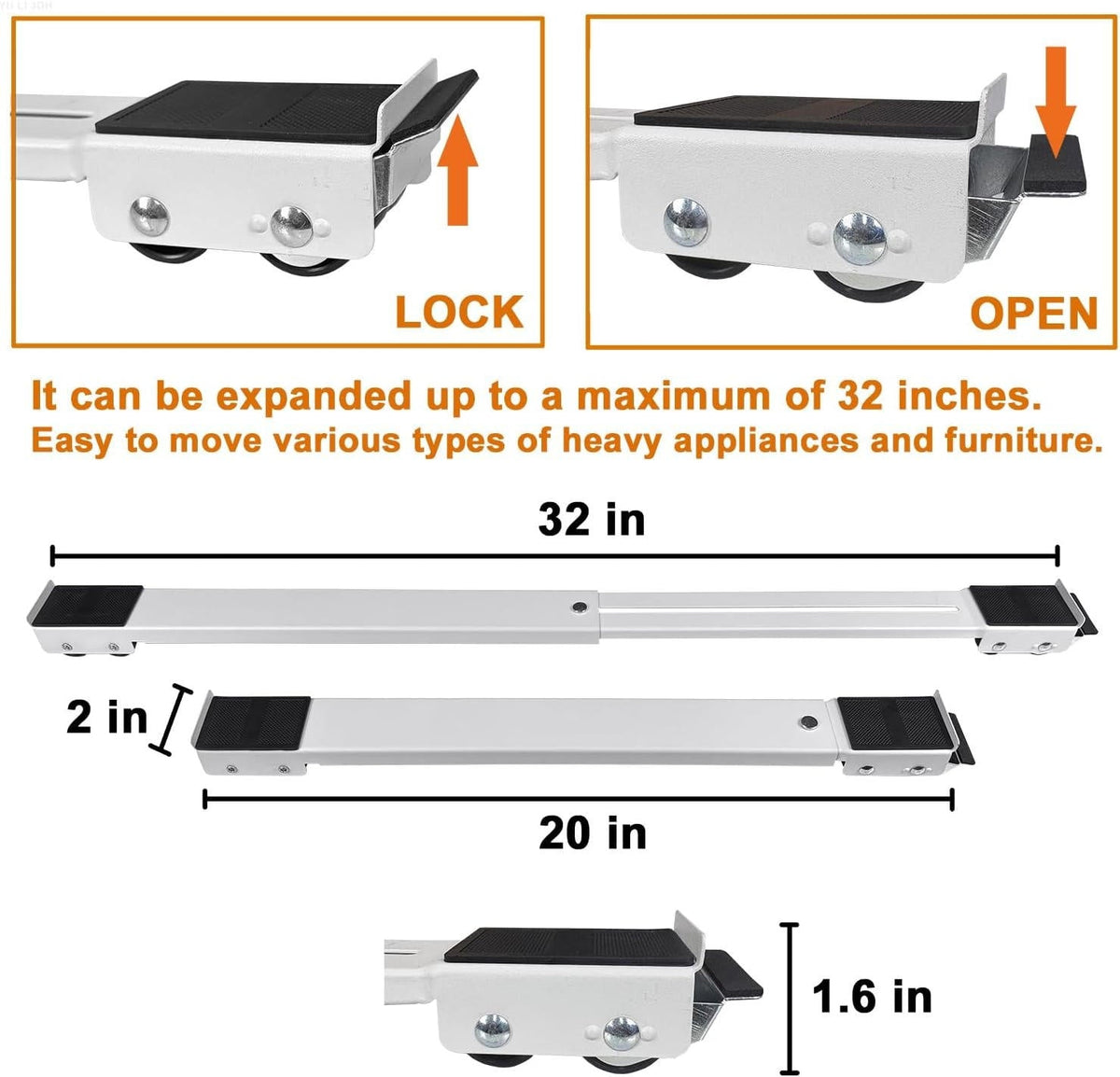 Heavy duty appliance rollers by Belro, sturdy tools for moving large appliances with durable wheels and metal frame.