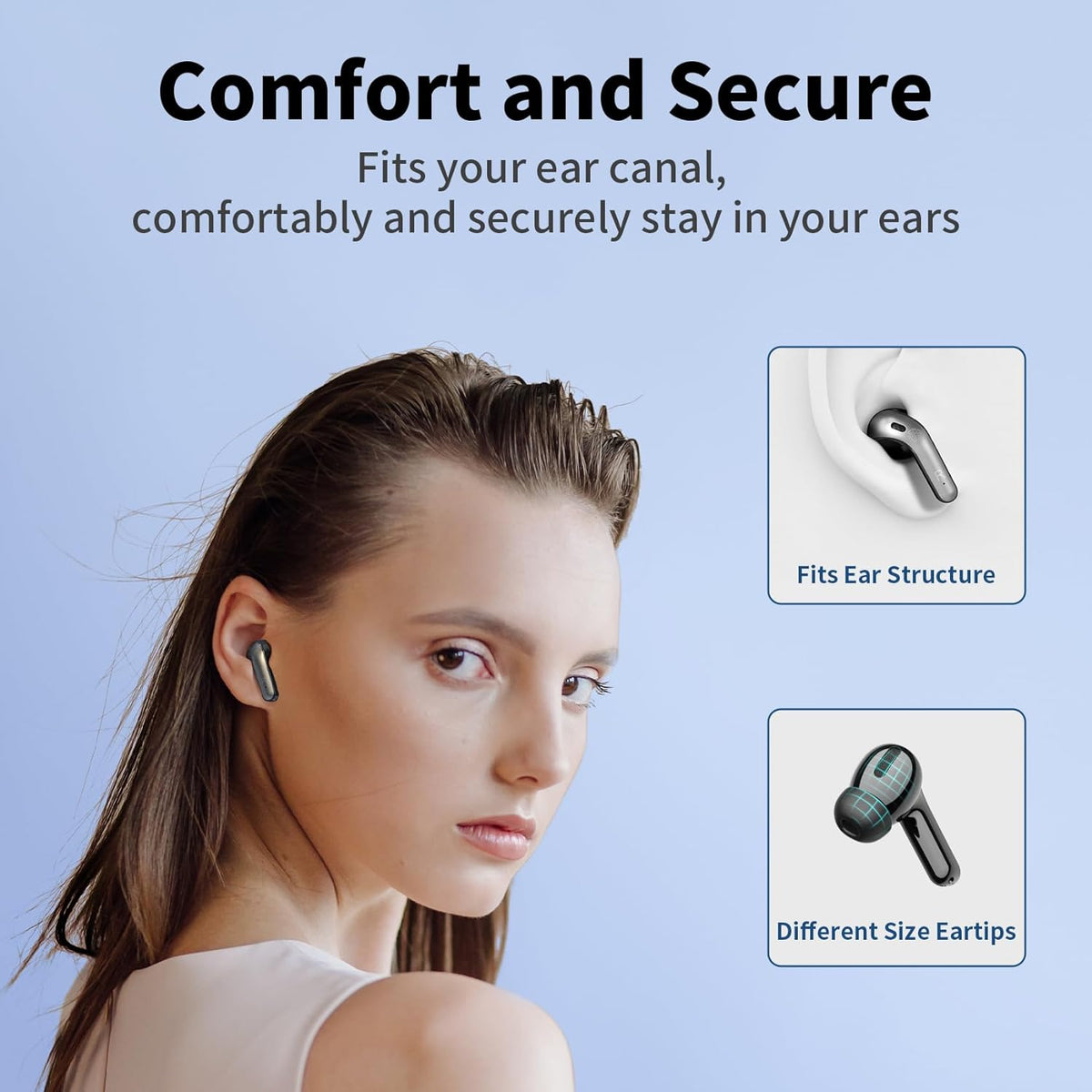 Belro true wireless earbuds with charging case, compact design, and in-ear style for portable audio listening.