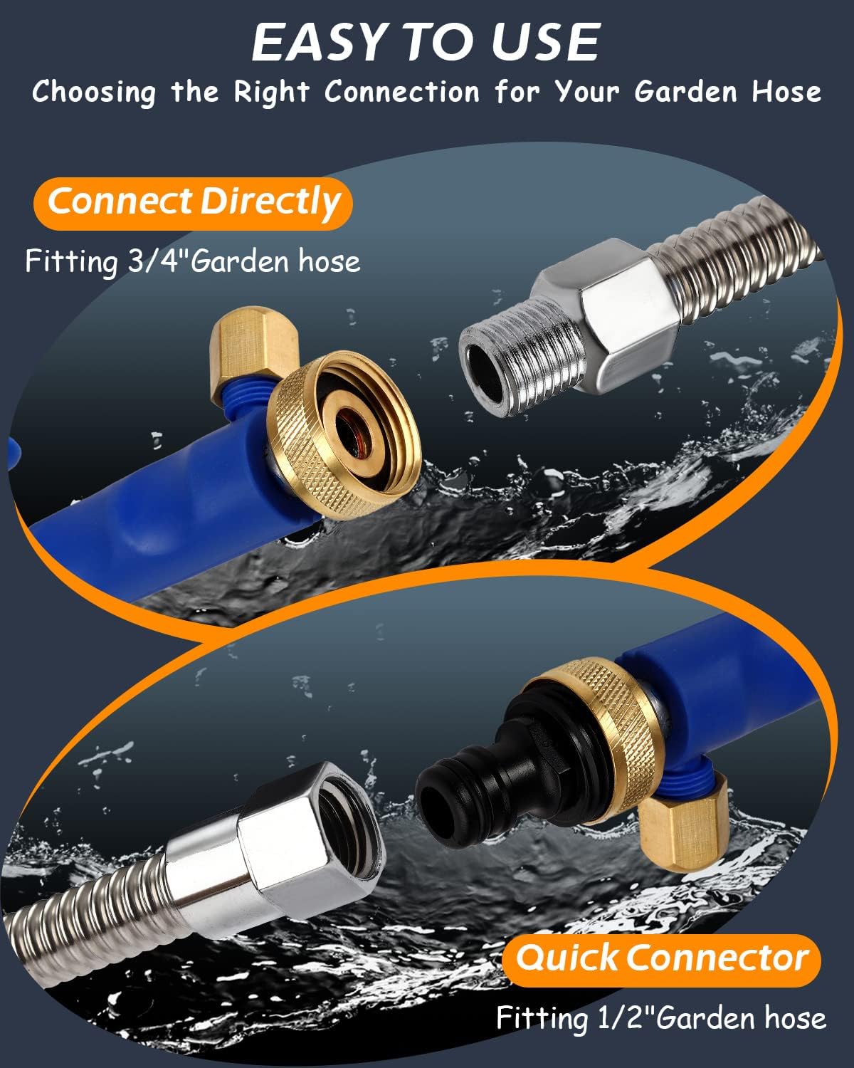 Belro high-pressure washer spray nozzle attached to water hose for car washing, durable and efficient cleaning tool