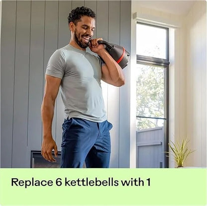 Casavibeo BowFlex SelectTech 840 adjustable kettlebell with black handle and digital weight display on a gray background