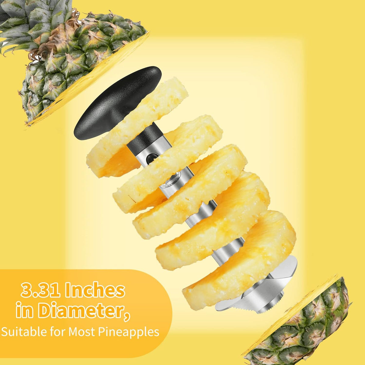Belro pineapple corer for easy peeling and coring of fresh pineapples in the kitchen. Durable and easy to use.