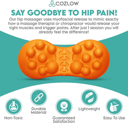 Belro hip massager in black with control buttons, designed for personal care and muscle relaxation.