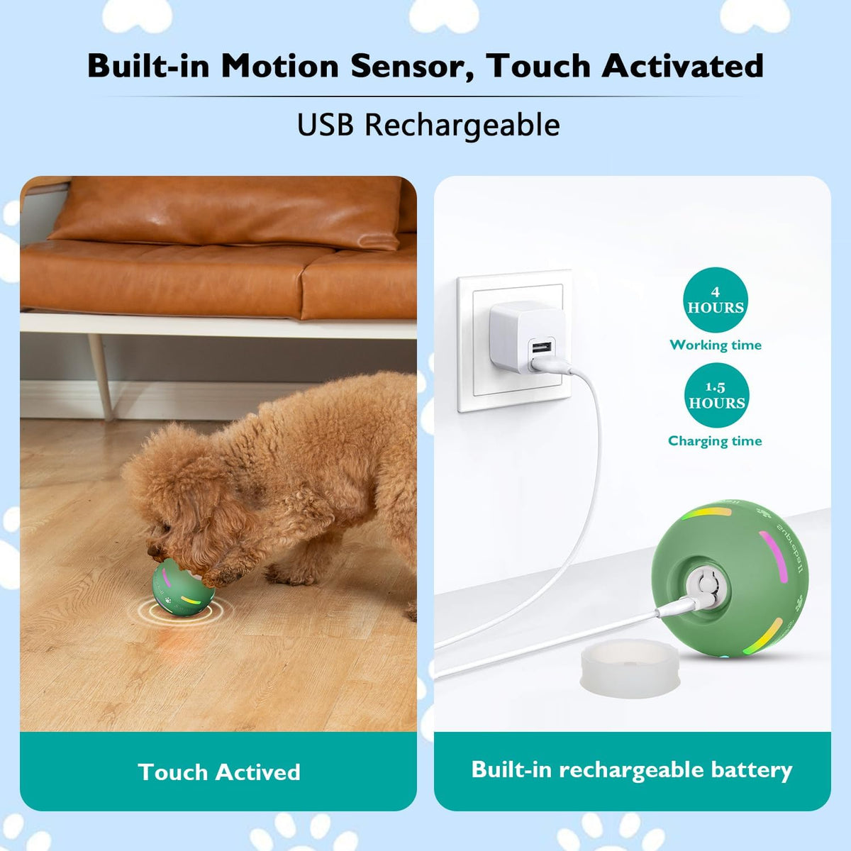 Belro interactive dog ball toy for pets, featuring bright colors and textured surface, designed for engaging play and mental stimulation.