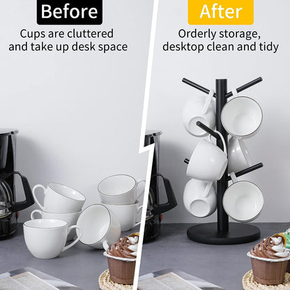 Belro Cup Mug Holder Tree for kitchen organization, featuring multiple hooks for hanging mugs and saving space in the kitchen.